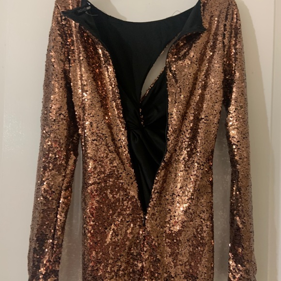 sequin bronze mini dress S - Picture 8 of 9